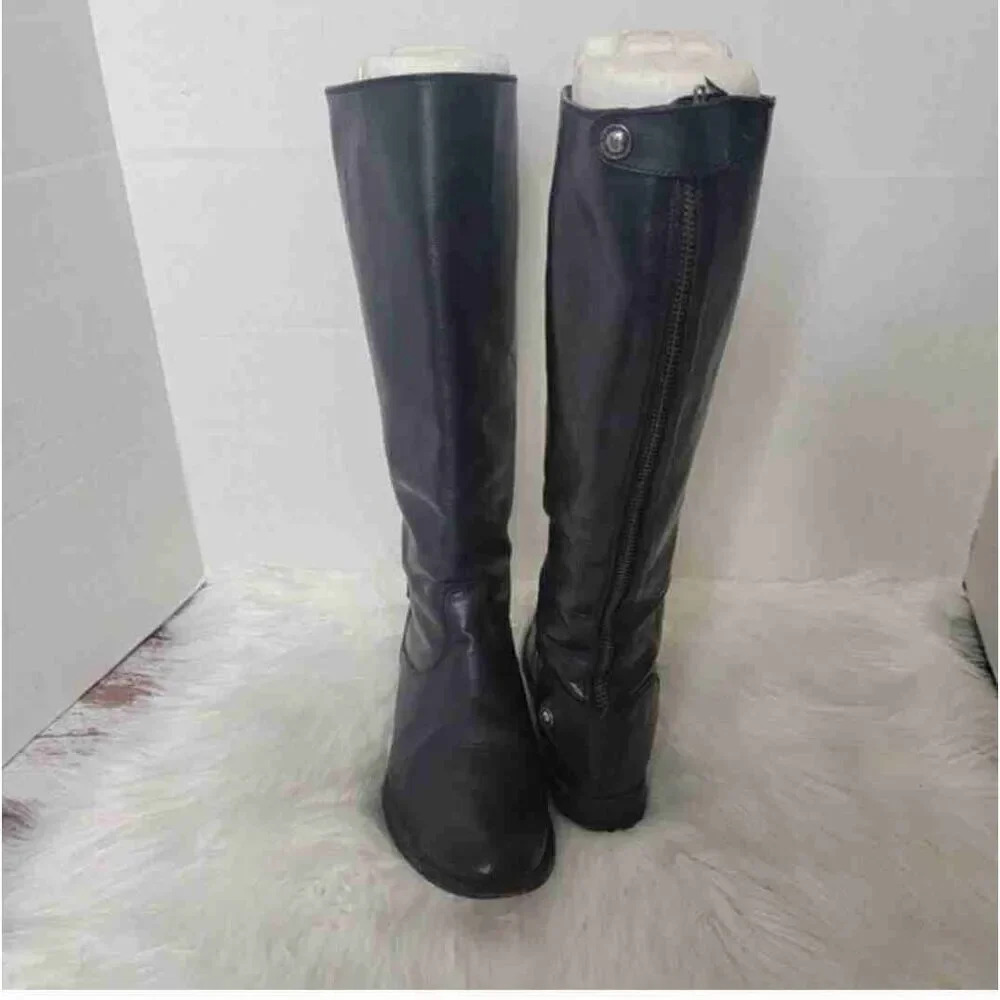 FRYE Women's Melissa Stud Back Zipper Black Riding Boots sz 7B - Picture 2 of 12